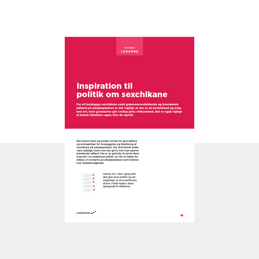 Her kan du downloade guiden: Inspiration til politik om sexchikane 